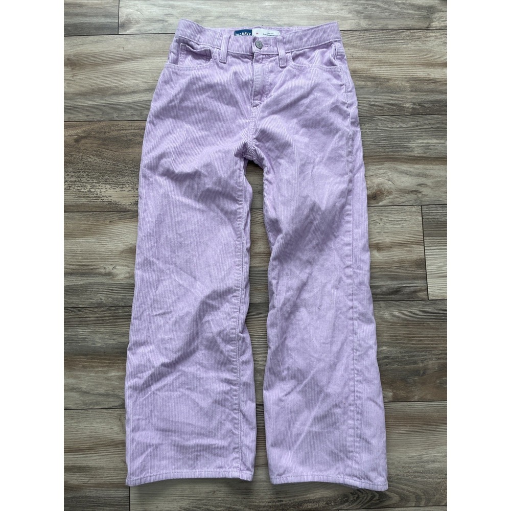 Old Navy Girls Purple High Rise Baggy Wide Leg Corduroy Pants Size 14